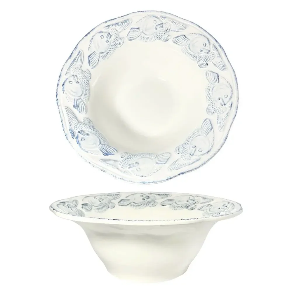 Pottery Barn “Oceanside” Large Ceramic Salad or Pasta Serving Bowl 13 3/4”